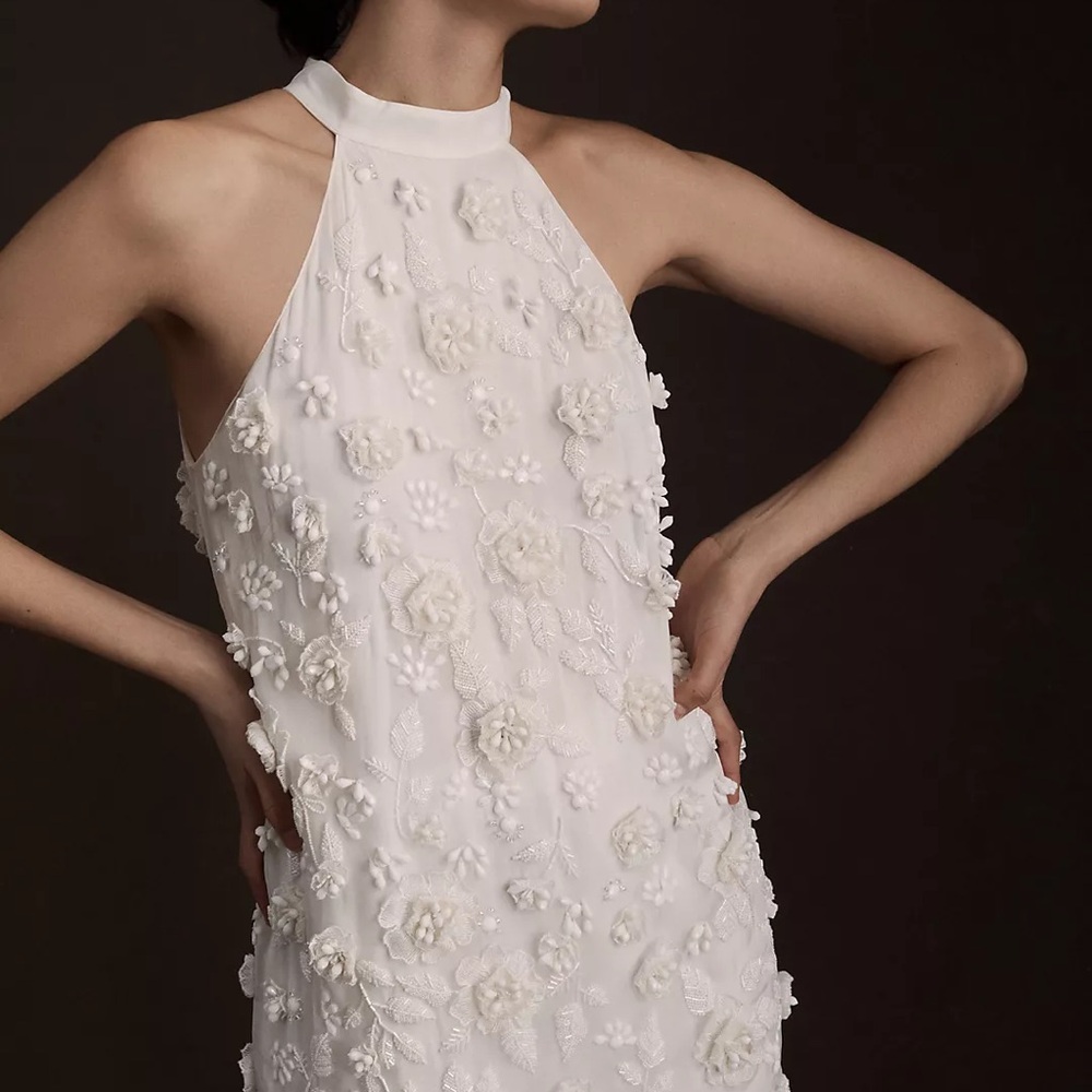Elegant White Floral Dress - Bridal